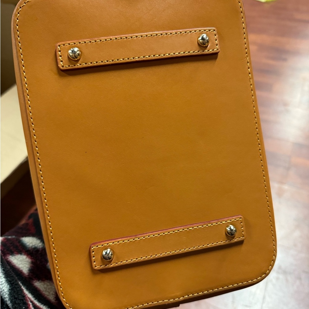 Dooney & Bourke Brown Bucket Bag with Red Interior - Picture 5 of 5